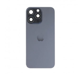 Задняя крышка (стекло) в сборе с рамкой iPhone 15 Pro Max (Снятый) (с NFC) (Blue Titanium)#2148020
