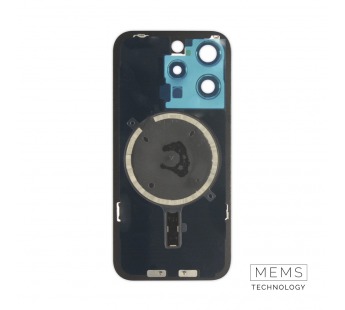 Задняя крышка (стекло) в сборе с рамкой для iPhone 15 Pro (Blue Titanium)#2167569