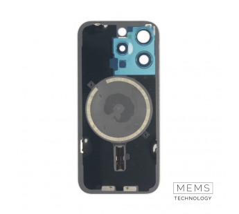 Задняя крышка (стекло) в сборе с рамкой для iPhone 15 Pro (Natural Titanium)#2167573