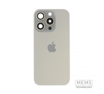 Задняя крышка (стекло) в сборе с рамкой для iPhone 15 Pro (Natural Titanium)#2167574
