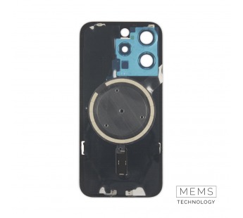 Задняя крышка (стекло) в сборе с рамкой для iPhone 15 Pro (White Titanium)#2167575