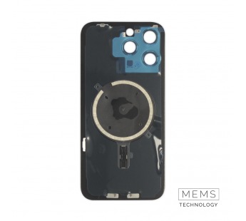 Задняя крышка (стекло) в сборе с рамкой для iPhone 15 Pro Max (Black Titanium)#2167577