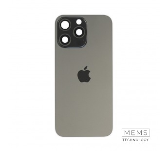Задняя крышка (стекло) в сборе с рамкой для iPhone 15 Pro Max (Black Titanium)#2167578