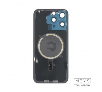 Задняя крышка (стекло) в сборе с рамкой для iPhone 15 Pro Max (Natural Titanium)#2167582