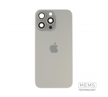 Задняя крышка (стекло) в сборе с рамкой для iPhone 15 Pro Max (Natural Titanium)#2167583