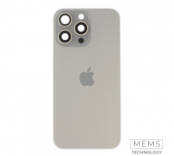 Задняя крышка (стекло) в сборе с рамкой iPhone 15 Pro Max (Natural Titanium)#2149194