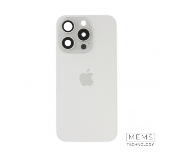 Задняя крышка (стекло) в сборе с рамкой для iPhone 15 Pro Max (White Titanium)#2167585