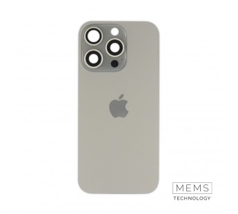 Задняя крышка (стекло) в сборе с рамкой для iPhone 16 Pro Оригинал (Natural Titanium)#2167607