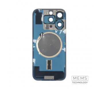 Задняя крышка (стекло) в сборе с рамкой для iPhone 16 Pro Оригинал (White Titanium)#2167608
