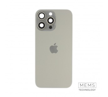 Задняя крышка (стекло) в сборе с рамкой для iPhone 16 Pro Max Оригинал (Natural Titanium)#2167617