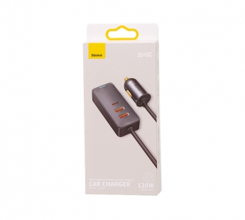 АЗУ Baseus Share Together PPS с удлинителем (Быстрая зарядка) (120W) (2 USB-A / 2 USB-C) (Серый)#2149745