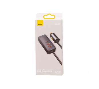 АЗУ Baseus Share Together PPS с удлинителем (Быстрая зарядка) (120W) (2 USB-A / 2 USB-C) (Серый)#2161076