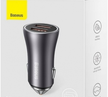 АЗУ Baseus Golden Contactor Max Dual (Быстрая зарядка) (USB A +USB A) (60W) (Dark Gray)#2149742