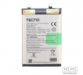 Аккумулятор Tecno Pova 5 (BL-58ET) 5850 / 6000 mAh VoltPack#2151511