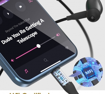 Наушники MangoTek JZHPA31 (Apple MFI) Lightning StarTag (Black)#2151697
