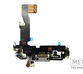 Шлейф с разъемом зарядки iPhone 12 / 12 Pro Оригинал IC (Белый)#2149614