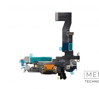 Шлейф с разъемом зарядки iPhone 12 / 12 Pro Оригинал IC (Черный)#2149619