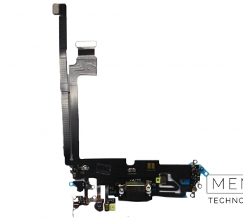 Шлейф с разъемом зарядки iPhone 12 Pro Max Оригинал IC (Черный)#2149628