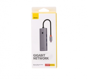 USB-концентратор Baseus UltraJoy Series (4-Port) (USB-C / USB-A 3.0+RJ45) (Серый)#2149736