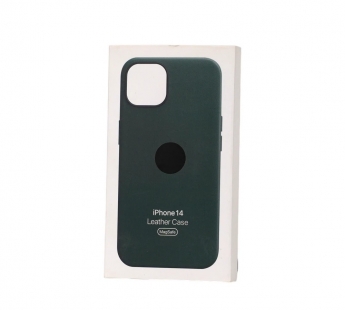 Чехол Кожаный MagSafe iPhone 14 OR (№6) (Лесной Зеленый)#2181093