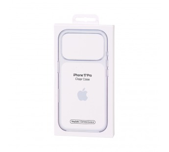 Чехол пластиковый Clear Case MagSafe iPhone 17 Pro (Orig) (С анимацией) (С кнопкой) (Прозрачный)#2154416