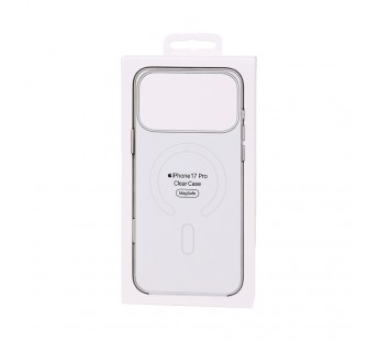Чехол пластиковый Clear Case MagSafe iPhone 17 Pro (С анимацией) (С кнопкой) (Прозрачный)#2154414