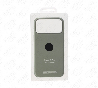 Чехол Силиконовый Magsafe iPhone 17 Pro (С анимацией) (С кнопкой) (Светло-зеленый)#2180918