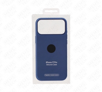Чехол Силиконовый Magsafe iPhone 17 Pro (С анимацией) (С кнопкой) (Синий)#2181234