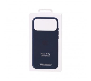 Чехол Силиконовый Magsafe iPhone 17 Pro (С анимацией) (С кнопкой) (Темно-синий)#2154496