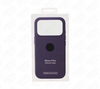 Чехол Силиконовый Magsafe iPhone 17 Pro (С анимацией) (С кнопкой) (Фиолетовый)#2181233