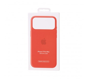 Чехол Силиконовый Magsafe iPhone 17 Pro Max (С анимацией) (С кнопкой) (Оранжевый)#2154498