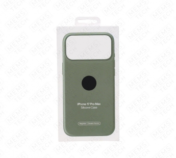 Чехол Силиконовый Magsafe iPhone 17 Pro Max (С анимацией) (С кнопкой) (Светло-зеленый)#2181223