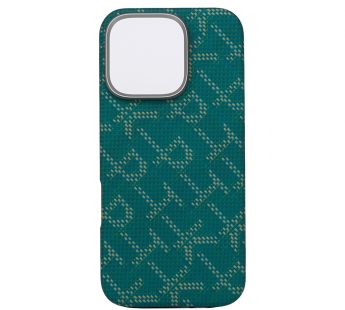 Чехол PITAKA Monogram Tactile Woven Case iPhone 16 Pro (Green/Gold)#2159010