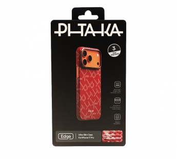 Чехол PITAKA Monogram Ultra-Slim Case iPhone 17 Pro (Gold/Red) (PitaTap)#2159056