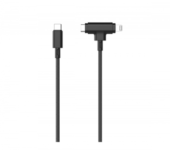 Кабель MangoTek RCA205 (Apple MFI) (2 in 1) (USB-C to USB-C / Lightning) (Нейлон) (Black)#2151696