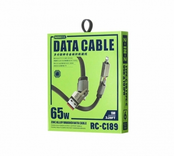Кабель Remax RC-C189 (4в1) (USB A/Type C/Lightning) (65W) (1m)#2149697