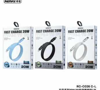 Кабель Remax RC-C026 (Type C-Lightning) (PD 30W) (1m) (Черный)#2149696
