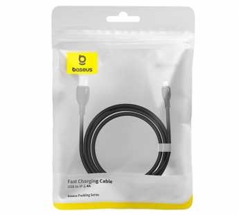 Кабель Baseus Pudding Series Fast Charging (USB A - Lightning) (2.4A) (1.2m) (Черный)#2149794