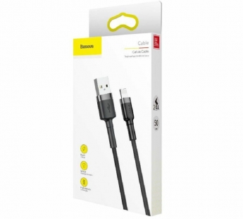 Кабель Baseus cafule (USB - Lightning) (2.4A) (0.5m) (Серый/Черный)#2149769