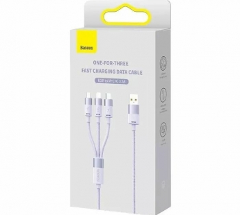 Кабель Baseus Flash Series Ⅱ (3в1)(Быстрая зарядка)(USB A-Micro/Lightning/USB-C)(100W) 1.2m(Фиолет)#2151706