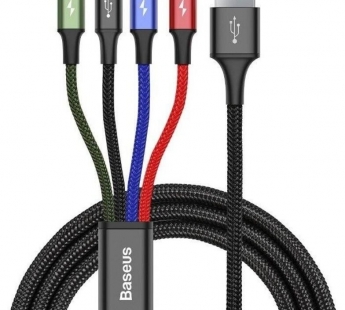 Кабель Baseus Fast (4 в 1) (Lightning+USB-C+Micro) (3.5A) (1.2m) (Черный)#2149790