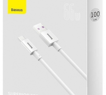 Кабель Baseus Superior Series (Быстрая зарядка) (USB A - USB C) (66W) (1m) (Белый)#2149800