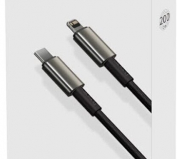 Кабель Baseus Tungsten Gold (Быстрая зарядка) (USB-C / Lightning) (PD 20W) (2m) (Черный)#2151714