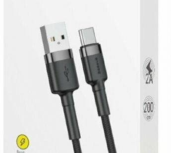 Кабель Baseus cafule (USB-A / USB-C) (2A) (2m) (Серый/Черный)#2149775