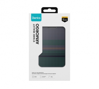 Чехол-бумажник Benks ArmorGo MagSafe Kevlar (Aurora)#2149881