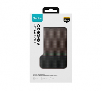 Чехол-бумажник Benks ArmorGo MagSafe Kevlar (Prestige)#2149883