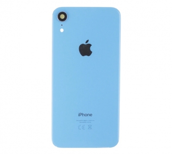 Задняя крышка (стекло) (CE) в комплекте со стеклом камеры iPhone XR Оригинал (Blue)#2182375