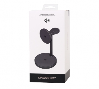 БЗУ Magssory Base 3 в 1 для Apple (с магнитами) (поддержка Qi2) (Миднайт) WCH012#2150255
