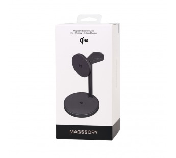 БЗУ Magssory Base 3 в 1 для Apple (с магнитами) (поддержка Qi2) (Миднайт) WCH012#2180138
