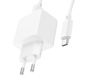 Адаптер Сетевой с кабелем Hoco CS111A USB 4,5A/22,5W (USB/Type-C) (white) (244452)#2151311